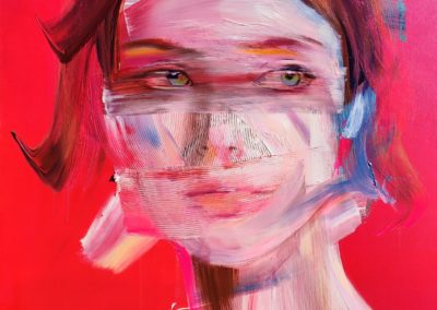 SWIRLS ON RED